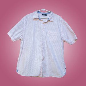 Nautica Pink & White Striped Short Sleeve Buttondown XXL